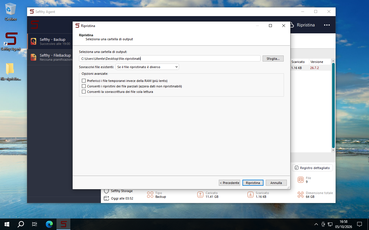 Choosing the output folder and overwrite options
